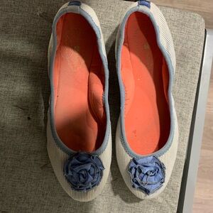 Lindsay Phillips Blue and White Women's Ballet Flats